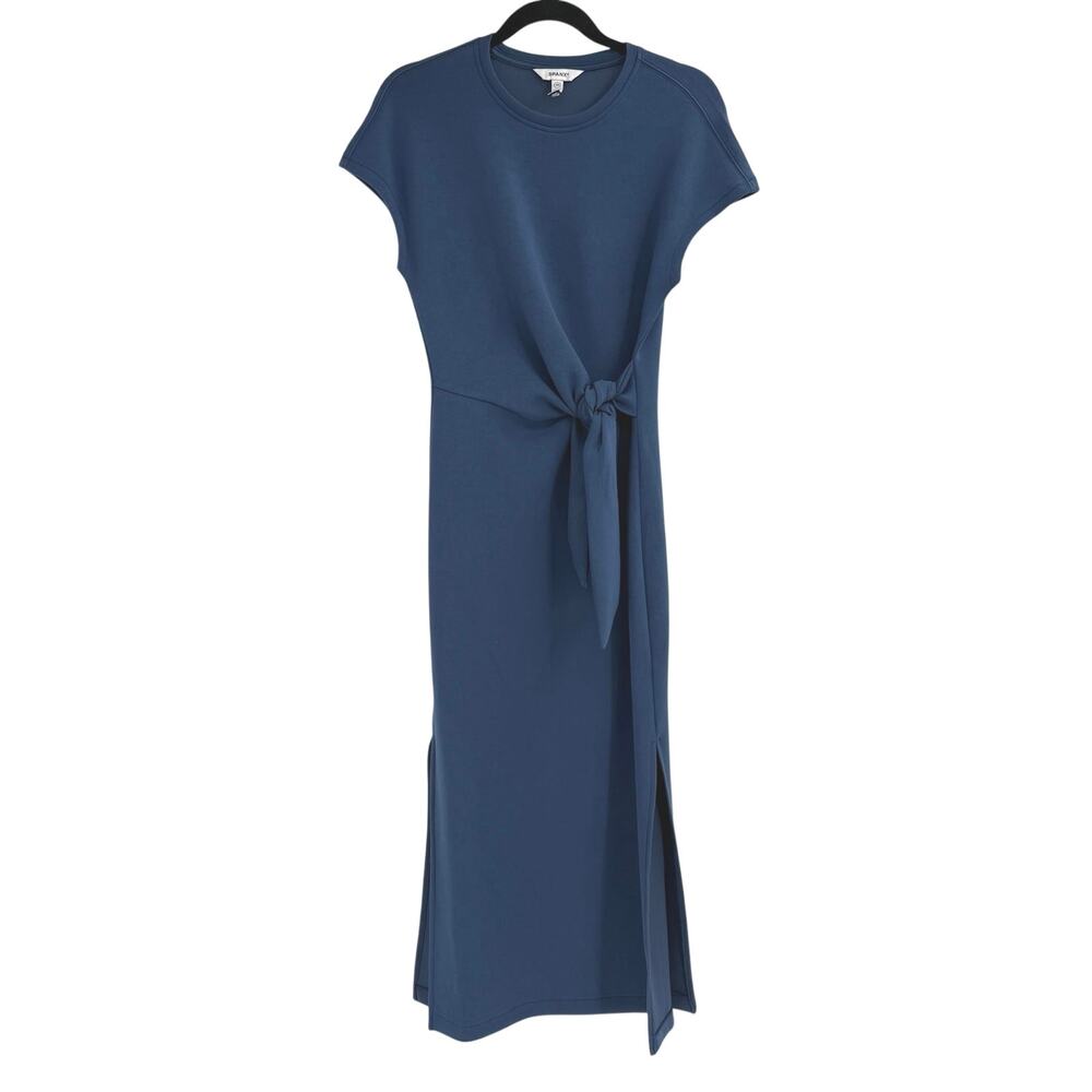 SPANX AirEssentials Tie-Waist Blue Maxi Dress Butter Soft Size XS